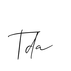Tda stylish signature style. Best Handwritten Sign (Allison_Script) for my name. Handwritten Signature Collection Ideas for my name Tda. Tda signature style 2 images and pictures png