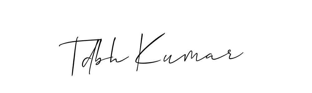 Use a signature maker to create a handwritten signature online. With this signature software, you can design (Allison_Script) your own signature for name Tdbh Kumar. Tdbh Kumar signature style 2 images and pictures png