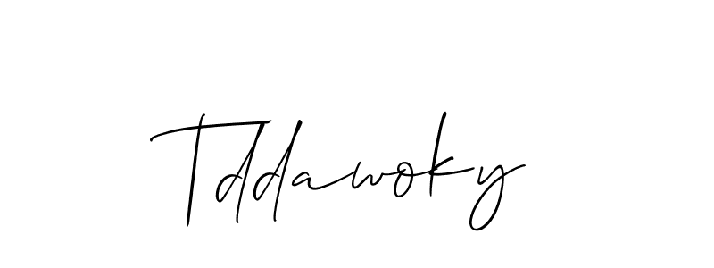 Use a signature maker to create a handwritten signature online. With this signature software, you can design (Allison_Script) your own signature for name Tddawoky. Tddawoky signature style 2 images and pictures png