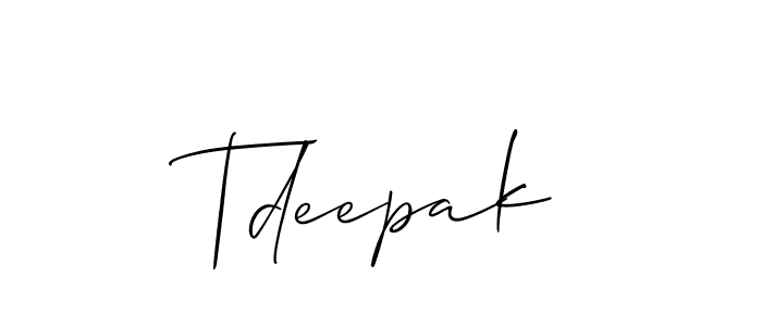 Best and Professional Signature Style for Tdeepak. Allison_Script Best Signature Style Collection. Tdeepak signature style 2 images and pictures png