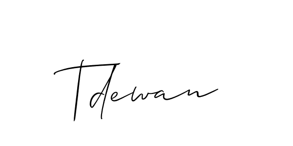 Once you've used our free online signature maker to create your best signature Allison_Script style, it's time to enjoy all of the benefits that Tdewan name signing documents. Tdewan signature style 2 images and pictures png