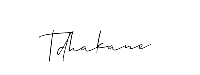 Use a signature maker to create a handwritten signature online. With this signature software, you can design (Allison_Script) your own signature for name Tdhakane. Tdhakane signature style 2 images and pictures png