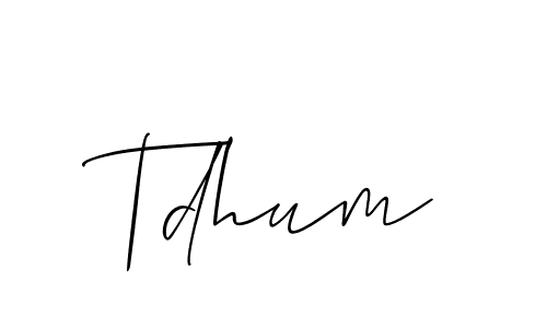 Make a beautiful signature design for name Tdhum. With this signature (Allison_Script) style, you can create a handwritten signature for free. Tdhum signature style 2 images and pictures png