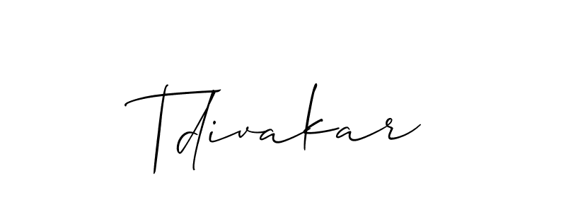 Here are the top 10 professional signature styles for the name Tdivakar. These are the best autograph styles you can use for your name. Tdivakar signature style 2 images and pictures png