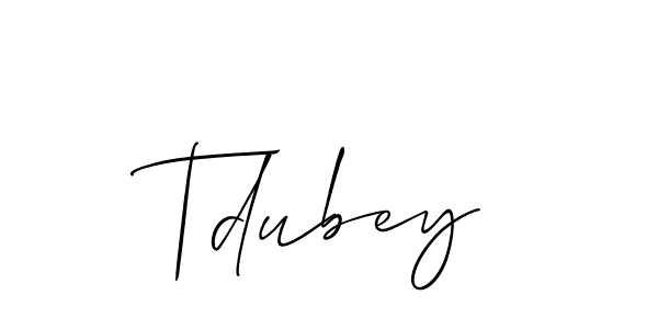 if you are searching for the best signature style for your name Tdubey. so please give up your signature search. here we have designed multiple signature styles  using Allison_Script. Tdubey signature style 2 images and pictures png