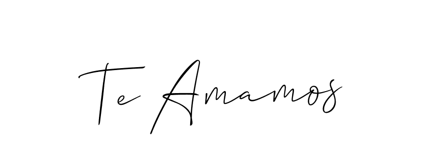 How to make Te Amamos name signature. Use Allison_Script style for creating short signs online. This is the latest handwritten sign. Te Amamos signature style 2 images and pictures png