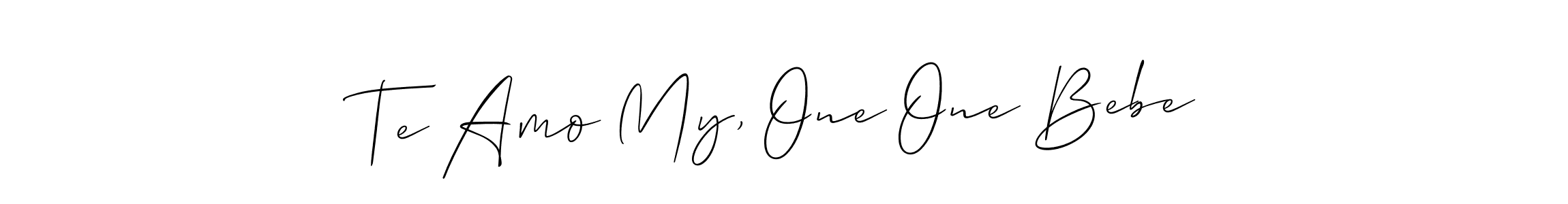 Use a signature maker to create a handwritten signature online. With this signature software, you can design (Allison_Script) your own signature for name Te Amo My, One One Bebe. Te Amo My, One One Bebe signature style 2 images and pictures png