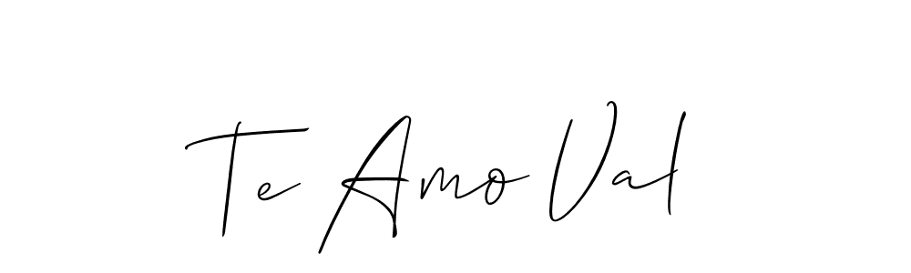 Make a short Te Amo Val signature style. Manage your documents anywhere anytime using Allison_Script. Create and add eSignatures, submit forms, share and send files easily. Te Amo Val signature style 2 images and pictures png