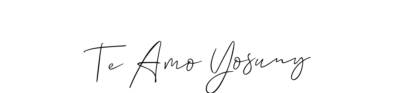 Allison_Script is a professional signature style that is perfect for those who want to add a touch of class to their signature. It is also a great choice for those who want to make their signature more unique. Get Te Amo Yosuny name to fancy signature for free. Te Amo Yosuny signature style 2 images and pictures png