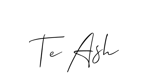 Make a beautiful signature design for name Te Ash. With this signature (Allison_Script) style, you can create a handwritten signature for free. Te Ash signature style 2 images and pictures png