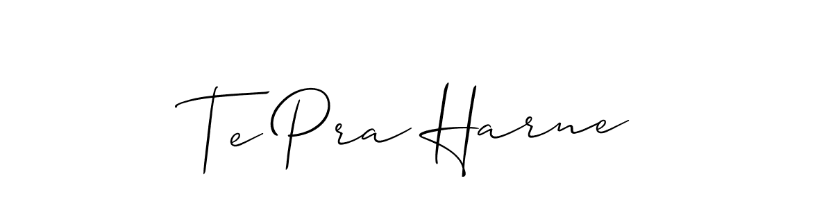 It looks lik you need a new signature style for name Te Pra Harne. Design unique handwritten (Allison_Script) signature with our free signature maker in just a few clicks. Te Pra Harne signature style 2 images and pictures png