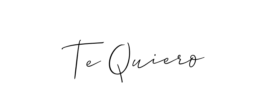 Te Quiero stylish signature style. Best Handwritten Sign (Allison_Script) for my name. Handwritten Signature Collection Ideas for my name Te Quiero. Te Quiero signature style 2 images and pictures png