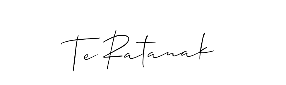 if you are searching for the best signature style for your name Te Ratanak. so please give up your signature search. here we have designed multiple signature styles  using Allison_Script. Te Ratanak signature style 2 images and pictures png