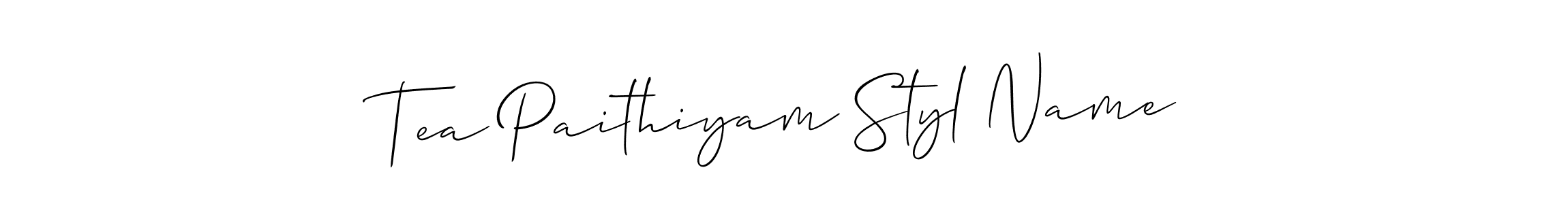 Allison_Script is a professional signature style that is perfect for those who want to add a touch of class to their signature. It is also a great choice for those who want to make their signature more unique. Get Tea Paithiyam Styl Name name to fancy signature for free. Tea Paithiyam Styl Name signature style 2 images and pictures png