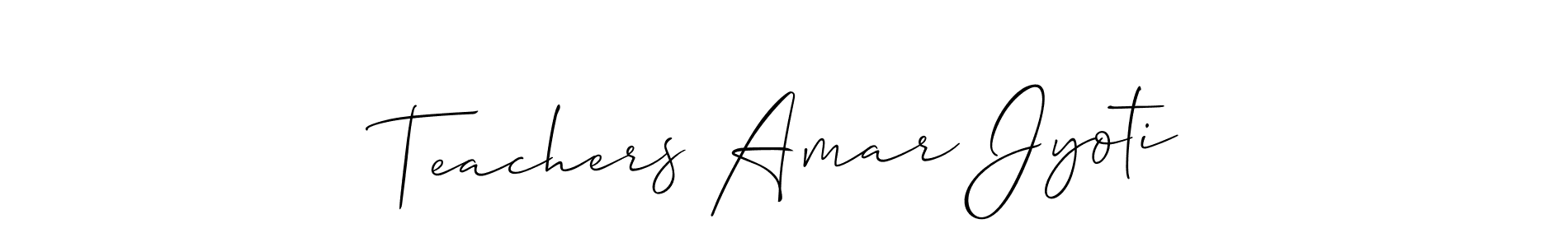 It looks lik you need a new signature style for name Teachers Amar Jyoti. Design unique handwritten (Allison_Script) signature with our free signature maker in just a few clicks. Teachers Amar Jyoti signature style 2 images and pictures png
