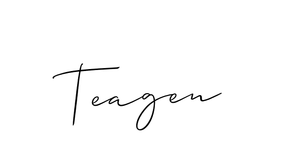 How to make Teagen signature? Allison_Script is a professional autograph style. Create handwritten signature for Teagen name. Teagen signature style 2 images and pictures png