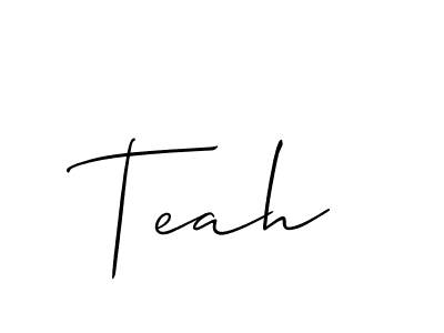 if you are searching for the best signature style for your name Teah. so please give up your signature search. here we have designed multiple signature styles  using Allison_Script. Teah signature style 2 images and pictures png