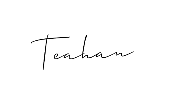 if you are searching for the best signature style for your name Teahan. so please give up your signature search. here we have designed multiple signature styles  using Allison_Script. Teahan signature style 2 images and pictures png