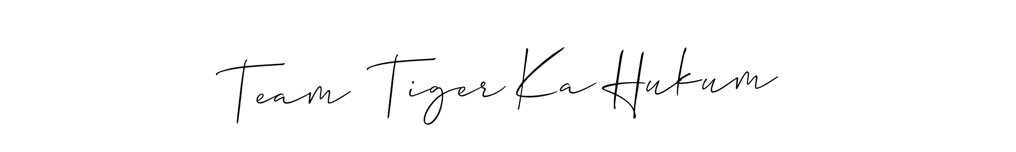 Design your own signature with our free online signature maker. With this signature software, you can create a handwritten (Allison_Script) signature for name Team  Tiger Ka Hukum. Team  Tiger Ka Hukum signature style 2 images and pictures png