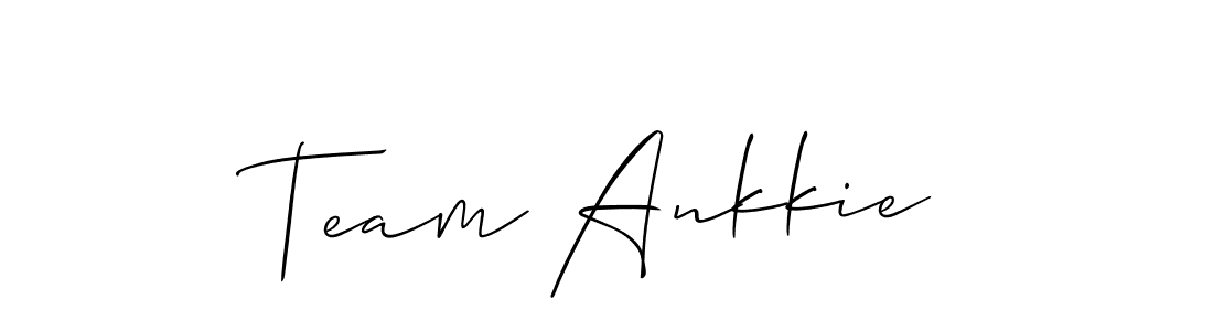 Also we have Team Ankkie name is the best signature style. Create professional handwritten signature collection using Allison_Script autograph style. Team Ankkie signature style 2 images and pictures png