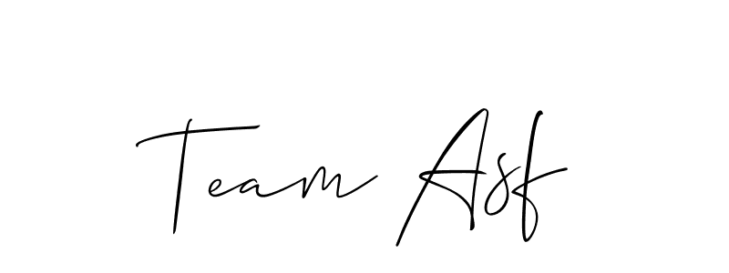 Design your own signature with our free online signature maker. With this signature software, you can create a handwritten (Allison_Script) signature for name Team Asf. Team Asf signature style 2 images and pictures png