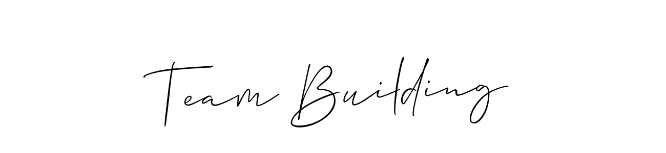 Allison_Script is a professional signature style that is perfect for those who want to add a touch of class to their signature. It is also a great choice for those who want to make their signature more unique. Get Team Building name to fancy signature for free. Team Building signature style 2 images and pictures png