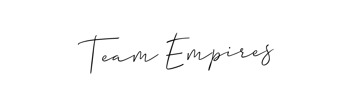 Make a beautiful signature design for name Team Empires. With this signature (Allison_Script) style, you can create a handwritten signature for free. Team Empires signature style 2 images and pictures png