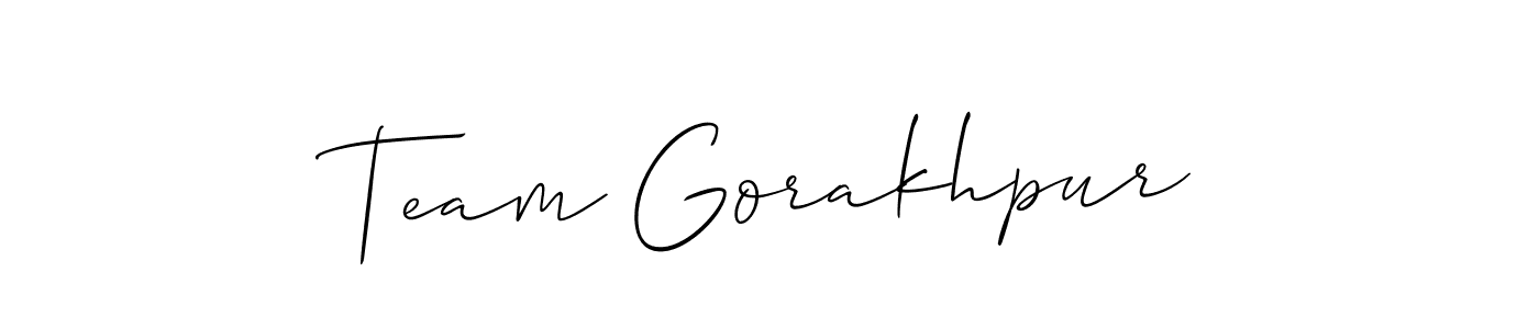 Make a beautiful signature design for name Team Gorakhpur. With this signature (Allison_Script) style, you can create a handwritten signature for free. Team Gorakhpur signature style 2 images and pictures png