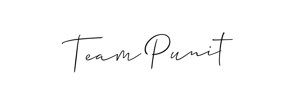 Make a beautiful signature design for name Team Punit. With this signature (Allison_Script) style, you can create a handwritten signature for free. Team Punit signature style 2 images and pictures png