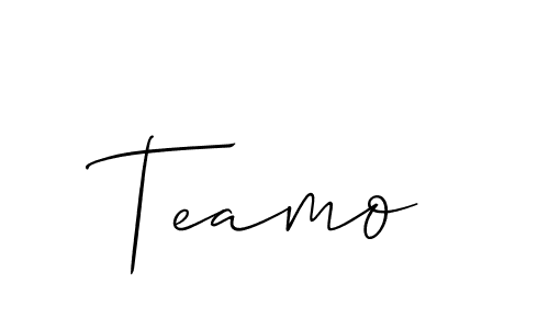 You should practise on your own different ways (Allison_Script) to write your name (Teamo) in signature. don't let someone else do it for you. Teamo signature style 2 images and pictures png