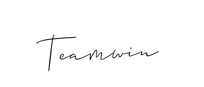 It looks lik you need a new signature style for name Teamwin. Design unique handwritten (Allison_Script) signature with our free signature maker in just a few clicks. Teamwin signature style 2 images and pictures png