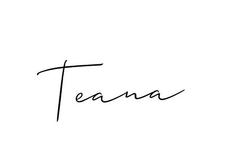 How to make Teana signature? Allison_Script is a professional autograph style. Create handwritten signature for Teana name. Teana signature style 2 images and pictures png