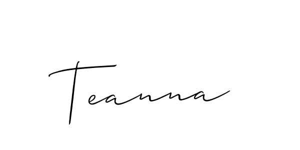 How to Draw Teanna signature style? Allison_Script is a latest design signature styles for name Teanna. Teanna signature style 2 images and pictures png