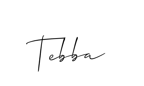 Tebba stylish signature style. Best Handwritten Sign (Allison_Script) for my name. Handwritten Signature Collection Ideas for my name Tebba. Tebba signature style 2 images and pictures png