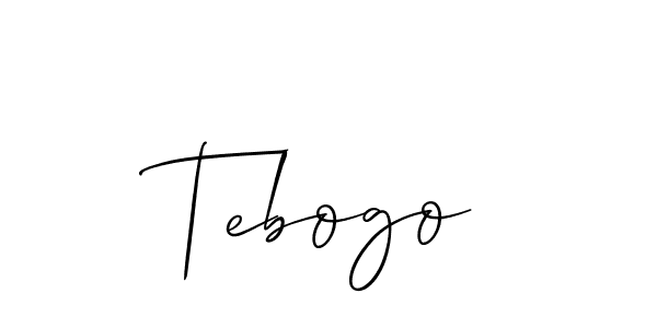 You should practise on your own different ways (Allison_Script) to write your name (Tebogo) in signature. don't let someone else do it for you. Tebogo signature style 2 images and pictures png