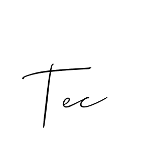 Design your own signature with our free online signature maker. With this signature software, you can create a handwritten (Allison_Script) signature for name Tec. Tec signature style 2 images and pictures png