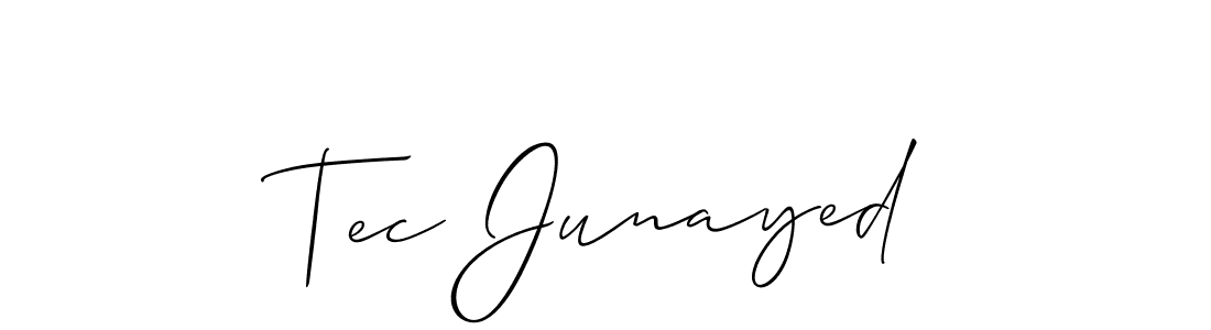 Make a beautiful signature design for name Tec Junayed. With this signature (Allison_Script) style, you can create a handwritten signature for free. Tec Junayed signature style 2 images and pictures png