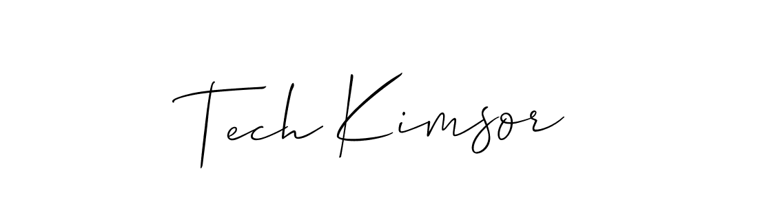 How to Draw Tech Kimsor signature style? Allison_Script is a latest design signature styles for name Tech Kimsor. Tech Kimsor signature style 2 images and pictures png