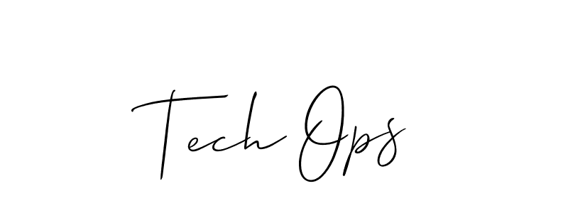 It looks lik you need a new signature style for name Tech Ops. Design unique handwritten (Allison_Script) signature with our free signature maker in just a few clicks. Tech Ops signature style 2 images and pictures png