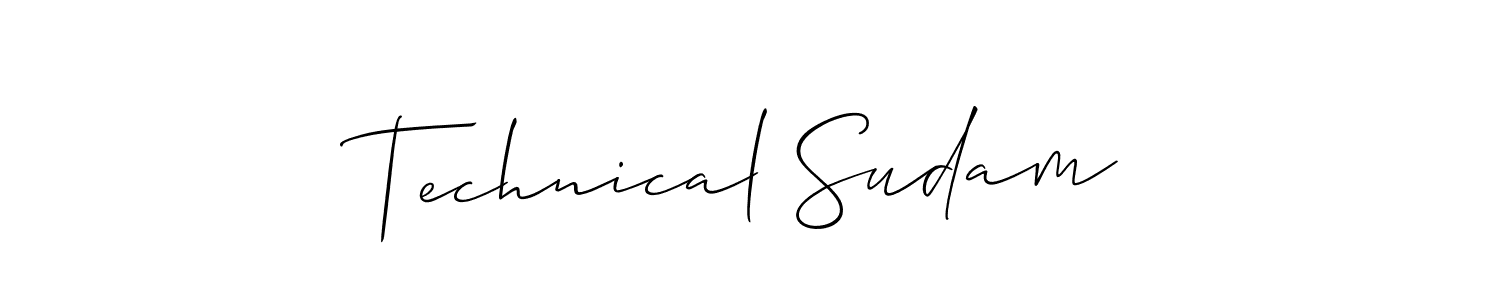How to make Technical Sudam name signature. Use Allison_Script style for creating short signs online. This is the latest handwritten sign. Technical Sudam signature style 2 images and pictures png