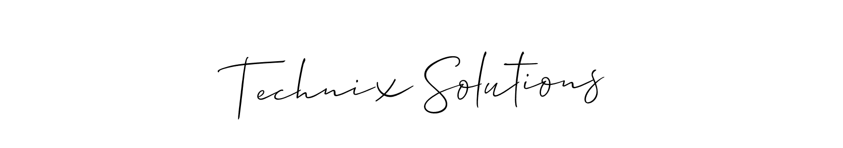 Create a beautiful signature design for name Technix Solutions. With this signature (Allison_Script) fonts, you can make a handwritten signature for free. Technix Solutions signature style 2 images and pictures png