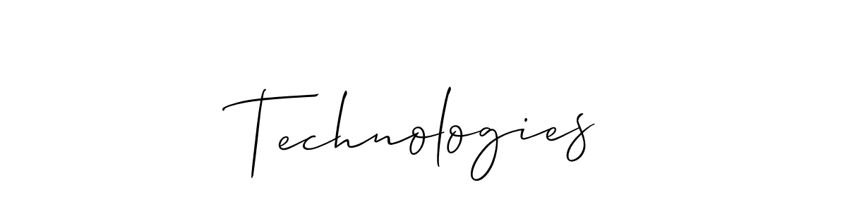 How to make Technologies name signature. Use Allison_Script style for creating short signs online. This is the latest handwritten sign. Technologies signature style 2 images and pictures png