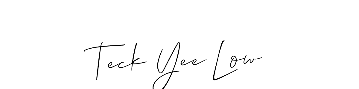 It looks lik you need a new signature style for name Teck Yee Low. Design unique handwritten (Allison_Script) signature with our free signature maker in just a few clicks. Teck Yee Low signature style 2 images and pictures png