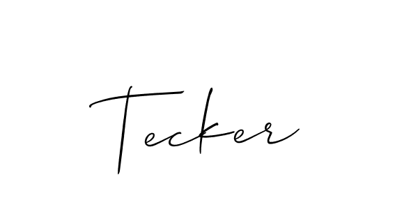 The best way (Allison_Script) to make a short signature is to pick only two or three words in your name. The name Tecker include a total of six letters. For converting this name. Tecker signature style 2 images and pictures png