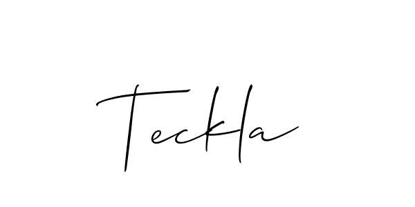 How to make Teckla signature? Allison_Script is a professional autograph style. Create handwritten signature for Teckla name. Teckla signature style 2 images and pictures png