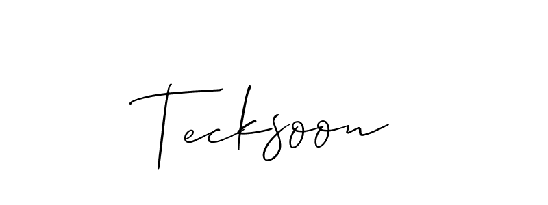 Design your own signature with our free online signature maker. With this signature software, you can create a handwritten (Allison_Script) signature for name Tecksoon. Tecksoon signature style 2 images and pictures png