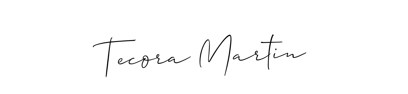 Design your own signature with our free online signature maker. With this signature software, you can create a handwritten (Allison_Script) signature for name Tecora Martin. Tecora Martin signature style 2 images and pictures png
