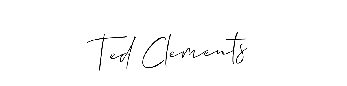 Allison_Script is a professional signature style that is perfect for those who want to add a touch of class to their signature. It is also a great choice for those who want to make their signature more unique. Get Ted Clements name to fancy signature for free. Ted Clements signature style 2 images and pictures png