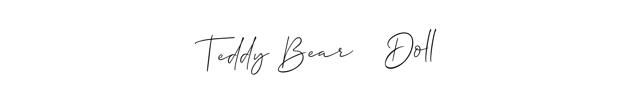 The best way (Allison_Script) to make a short signature is to pick only two or three words in your name. The name Teddy Bear ❤️ Doll include a total of six letters. For converting this name. Teddy Bear ❤️ Doll signature style 2 images and pictures png