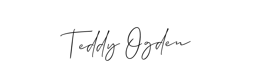 How to make Teddy Ogden name signature. Use Allison_Script style for creating short signs online. This is the latest handwritten sign. Teddy Ogden signature style 2 images and pictures png